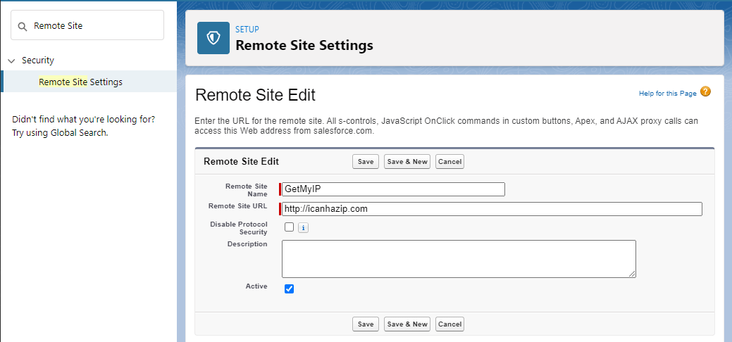 Remote Site Edit